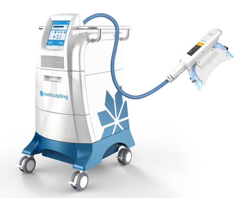CoolSculpting controlled-cooling console with treatment applicator handpiece
